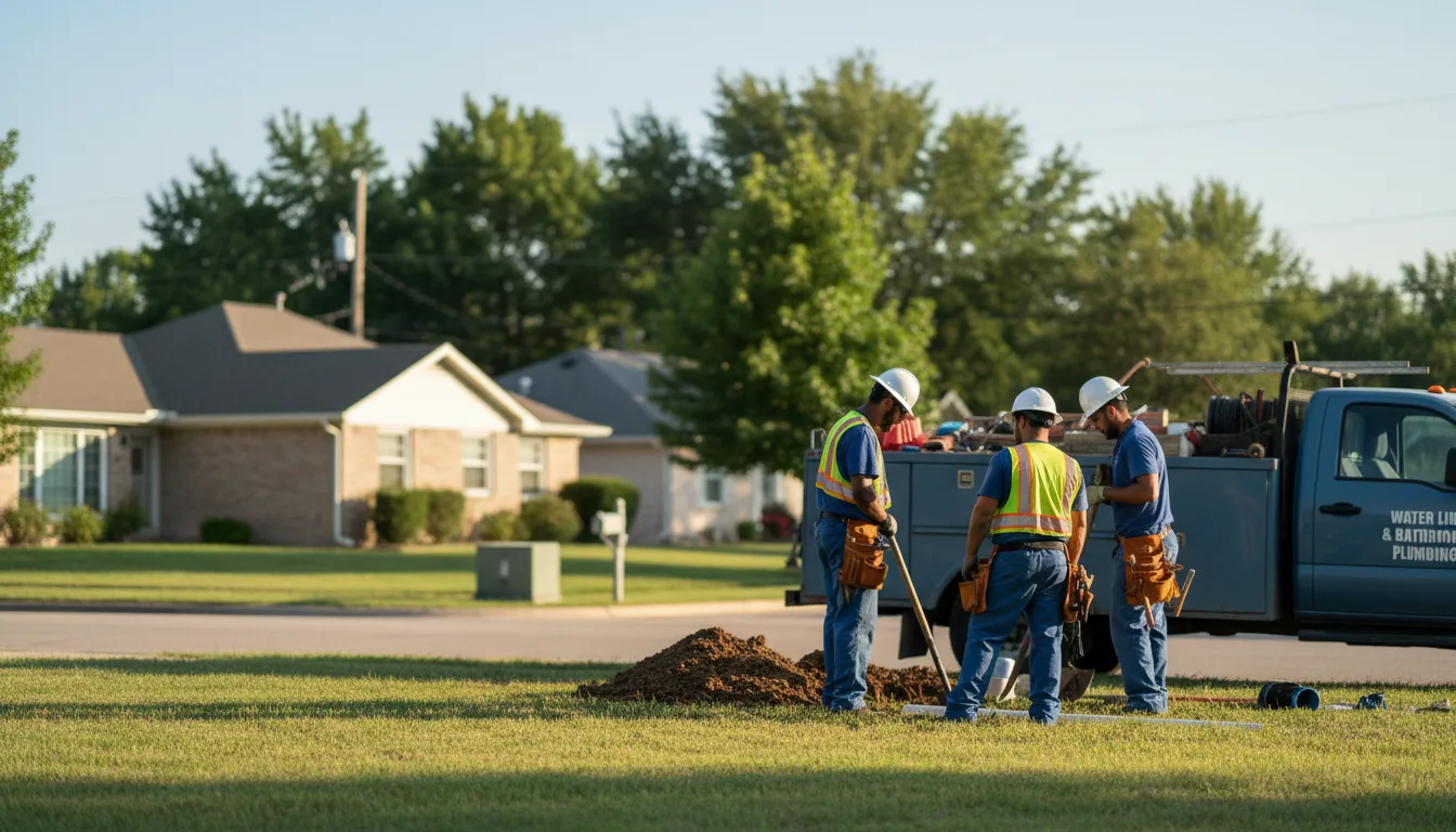 Residential water line and bathroom plumbing service in Plainfield, OH